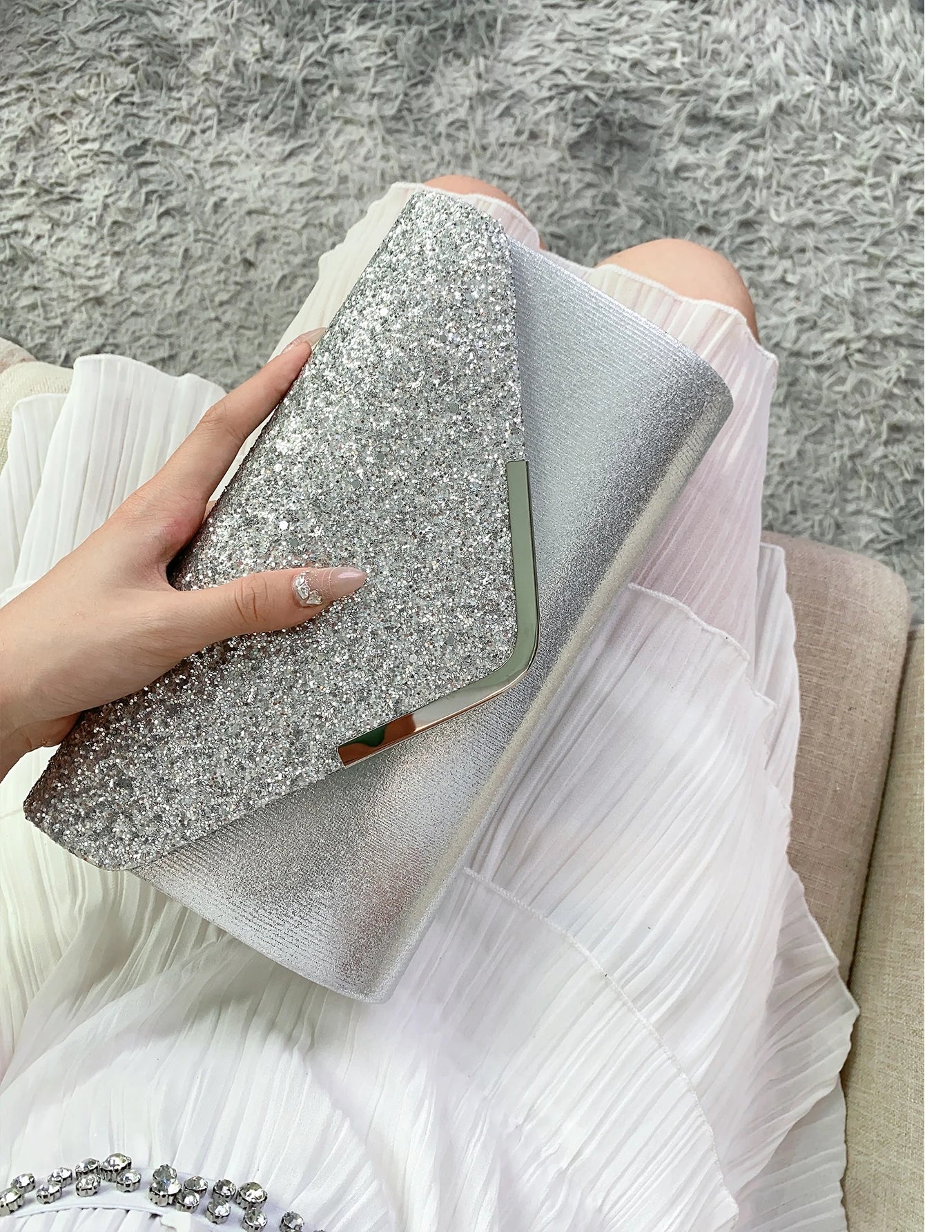 Glitter Elegant Envelope Clutch Bag